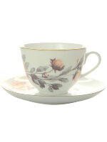 Чайная чашка с блюдцем форма Весенняя-2 рисунок Нежный пион (серый) ИФЗ